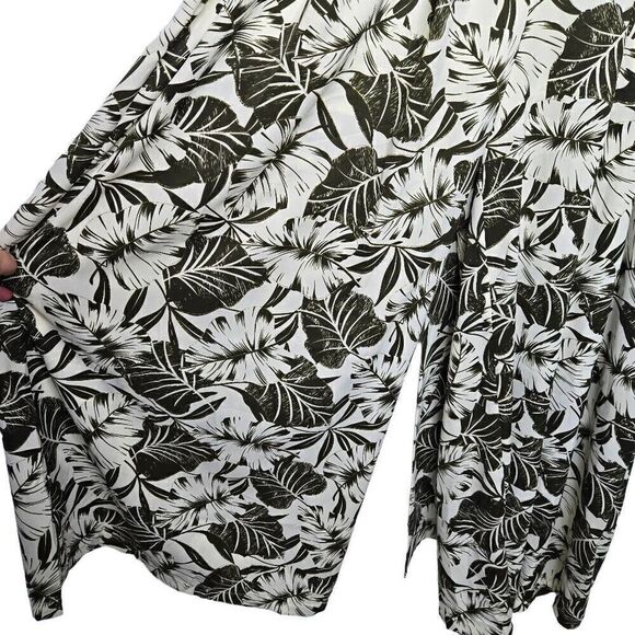 Kosmios Jumpsuit Back Drape Floral Tropical Print Wide Leg Size Large - Picture 4 of 11